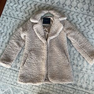 Oat Sherpa pea coat (mid-length)